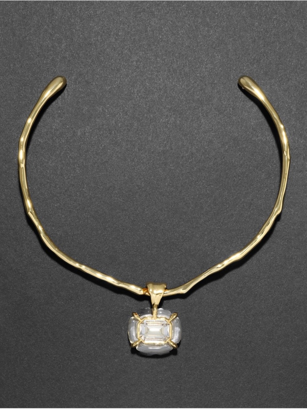 Alexis Bittar Liquid Lucite Jeweled Crystal Collar Necklace - Clear